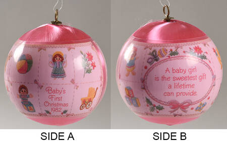 1982 Hallmark Christmas Ornaments Baby's First Christmas-Girl - Boxed