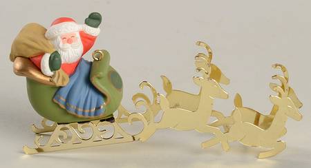 1982 Hallmark Christmas Ornaments Santa And Reindeer - Boxed