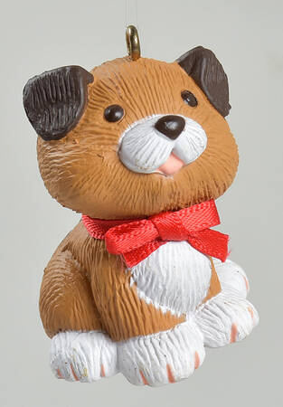 1983 Hallmark Christmas Ornaments Holiday Puppy - Boxed