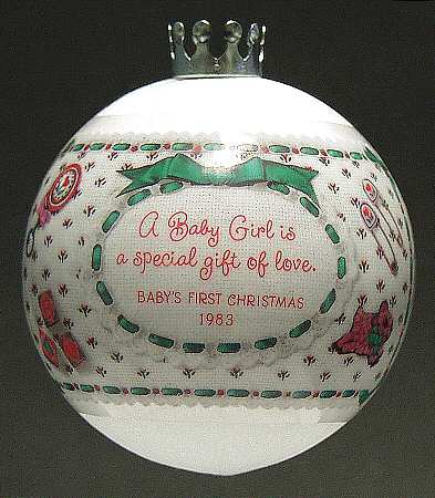 1983 Hallmark Christmas Ornaments Baby's First Christmas-Girl - Boxed