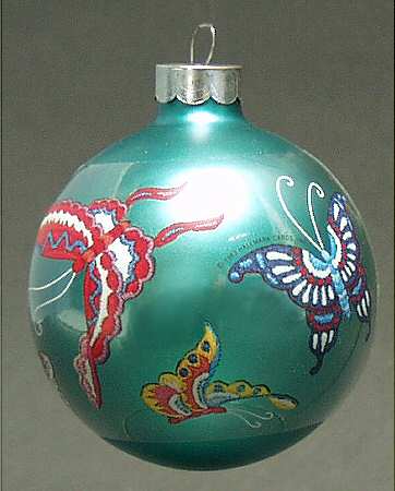 1983 Hallmark Christmas Ornaments Oriental Butterflies - Boxed