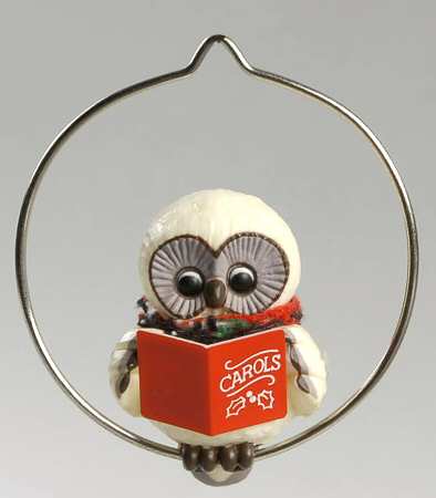 1983 Hallmark Christmas Ornaments Caroling Owl - Boxed