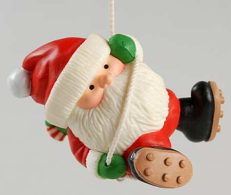 1983 Hallmark Christmas Ornaments Mountain Climbing Santa - Boxed