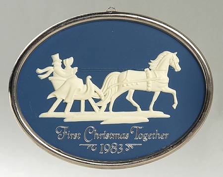 1983 Hallmark Christmas Ornaments First Christmas Together-Cameo - Boxed