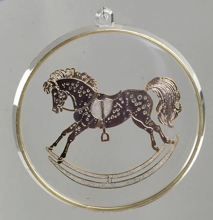 1984 Hallmark Christmas Ornaments Old Fashioned Rocking Horse - Boxed