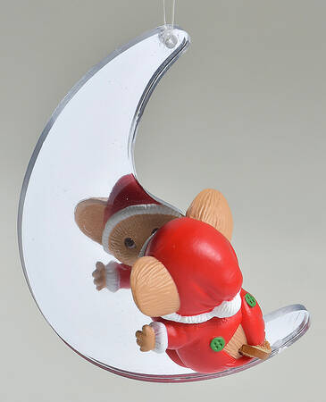 1986 Hallmark Christmas Ornaments Mouse In The Moon - Boxed