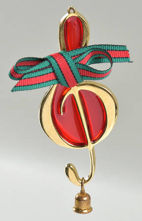 1986 Hallmark Christmas Ornaments Festive Treble Clef - No Box
