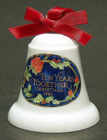 1986 Hallmark Christmas Ornaments Ten Years Together - Boxed