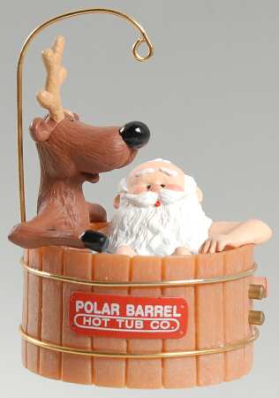 1986 Hallmark Christmas Ornaments Santa's Hot Tub - Boxed