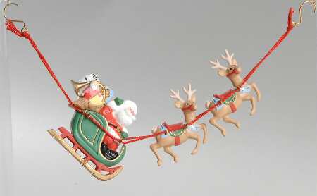 1986 Hallmark Christmas Ornaments Santa & His Reindeer - With Box