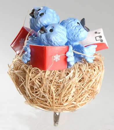 1986 Hallmark Christmas Ornaments Treetop Trio-Bluebird - Boxed
