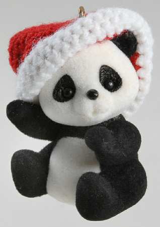 1986 Hallmark Christmas Ornaments Santas Panda Pal - Boxed