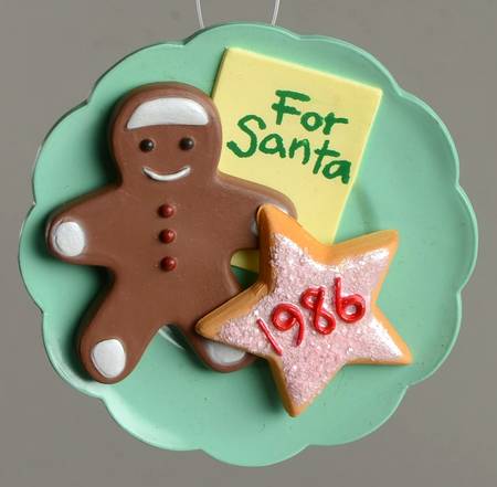 1986 Hallmark Christmas Ornaments Cookies For Santa - Boxed