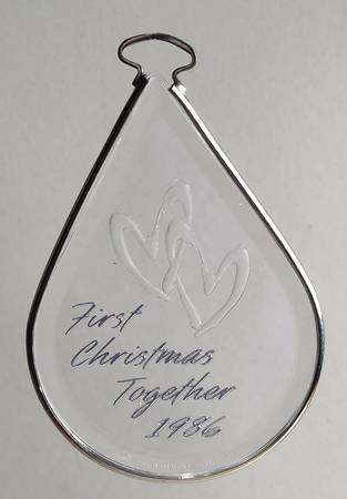1986 Hallmark Christmas Ornaments First Christmas Together-Acrylic - With Box