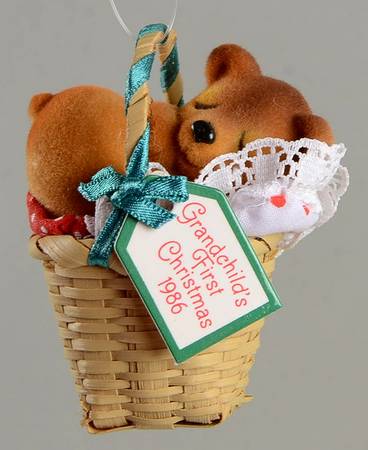 1986 Hallmark Christmas Ornaments Grandchild's First Christmas-Teddy Bear  - Boxed