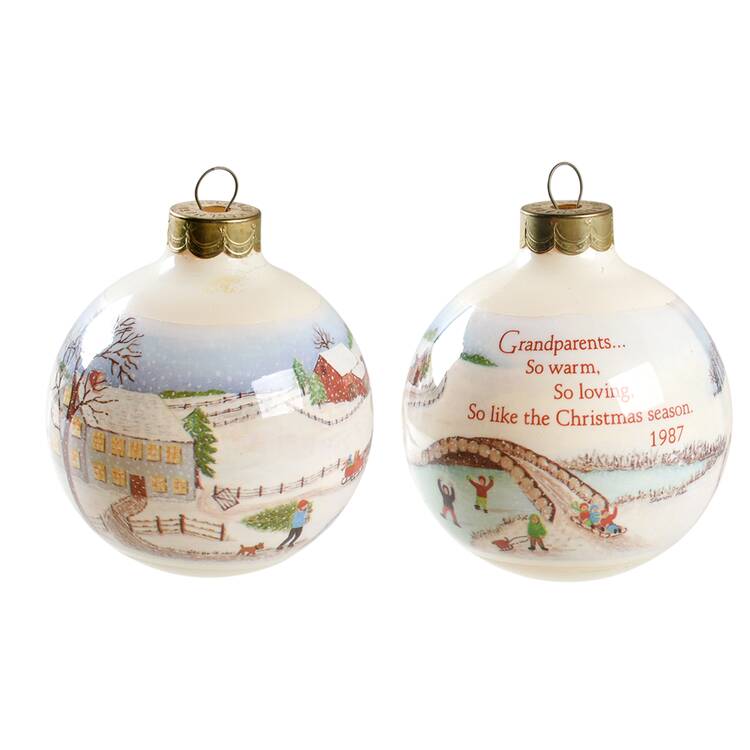1987 Hallmark Christmas Ornaments Grandparents - Boxed