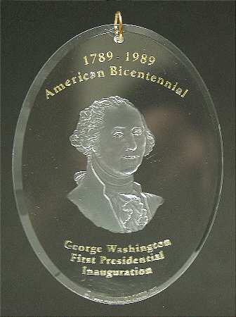 1989 Hallmark Christmas Ornaments George Washington Bicentennial - Boxed