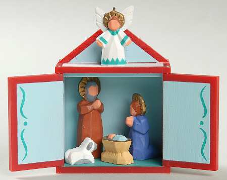 Miniature Creche by Hallmark Gold Crown