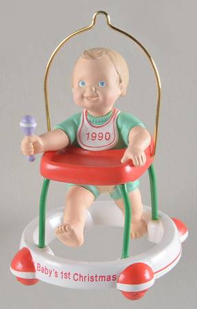 1990 Hallmark Christmas Ornaments Baby's First Christmas - Boxed