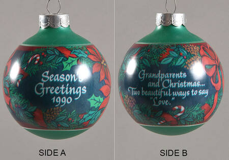 1990 Hallmark Christmas Ornaments Grandparents - Boxed