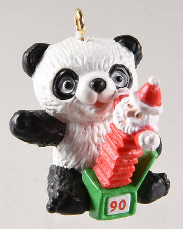 1990 Hallmark Christmas Ornaments Panda's Suprise - Boxed