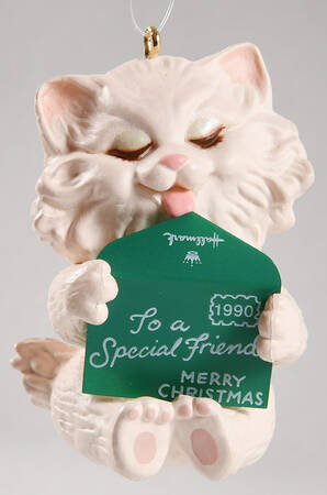 1990 Hallmark Christmas Ornaments Friendship Kitten - Boxed