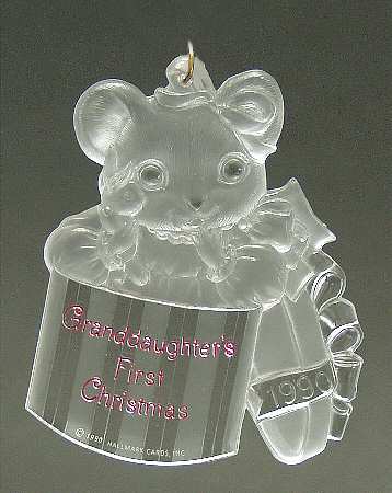 1990 Hallmark Christmas Ornaments Granddaughter's First Christmas - Boxed