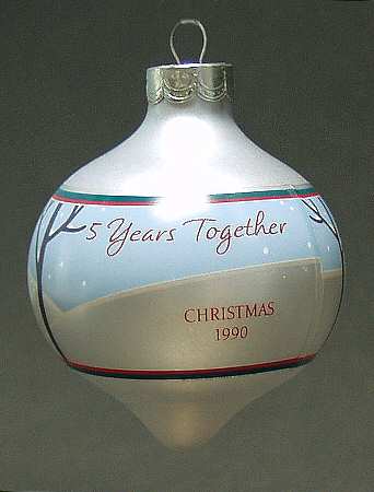 1990 Hallmark Christmas Ornaments Five Years Together - Boxed