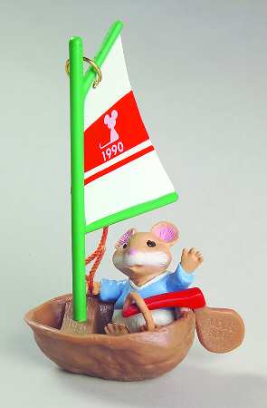 1990 Hallmark Christmas Ornaments Mouseboat - Boxed