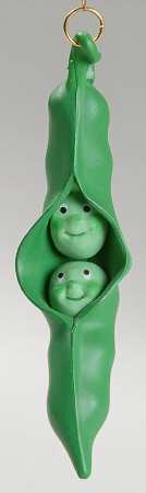 1990 Hallmark Christmas Ornaments Two Peas In A Pod - Boxed