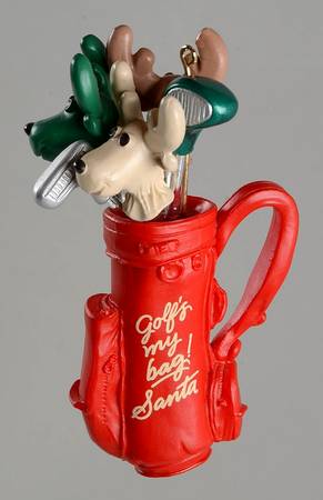 1990 Hallmark Christmas Ornaments Golf's My Bag - Boxed