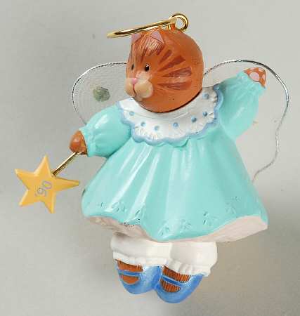 1990 Hallmark Christmas Ornaments Angel Kitty - Boxed