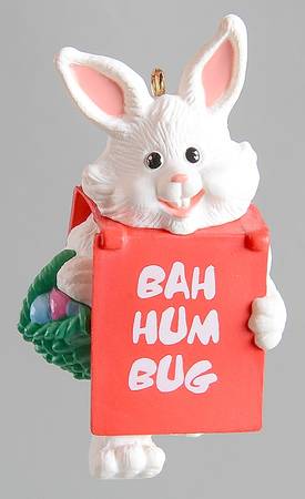 1990 Hallmark Christmas Ornaments Billboard Bunny - Boxed