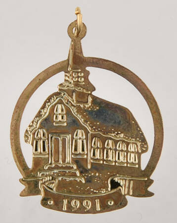 1991 Hallmark Christmas Ornaments Brass Church - Boxed