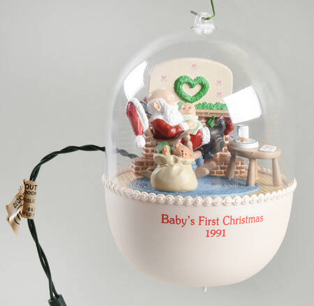 1991 Hallmark Christmas Ornaments Baby's First Christmas-Lighted - Boxed