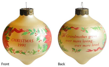 1991 Hallmark Christmas Ornaments Grandmother - Boxed