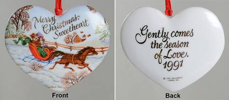 1991 Hallmark Christmas Ornaments Sweetheart - Boxed