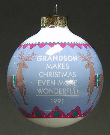 1991 Hallmark Christmas Ornaments Grandson - Boxed