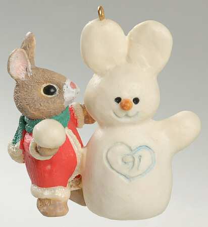 1991 Hallmark Christmas Ornaments Snow Twins - Boxed