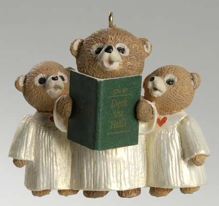 1991 Hallmark Christmas Ornaments Glee Club Bears - Boxed