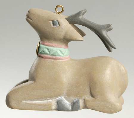 1991 Hallmark Christmas Ornaments Folk Art Reindeer - Boxed