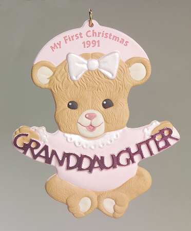 1991 Hallmark Christmas Ornaments Granddaughter's 1st Christmas - Boxed