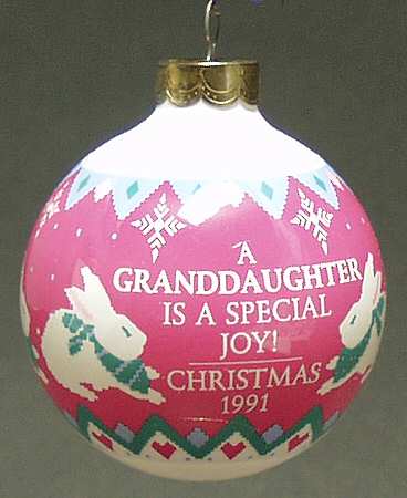 1991 Hallmark Christmas Ornaments Granddaughter - Boxed