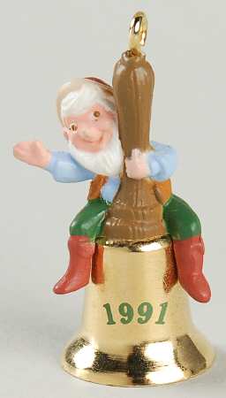 1991 Hallmark Christmas Ornaments Ring-A-Ding Elf - No Box