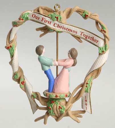 1991 Hallmark Christmas Ornaments First Christmas Together - No Box