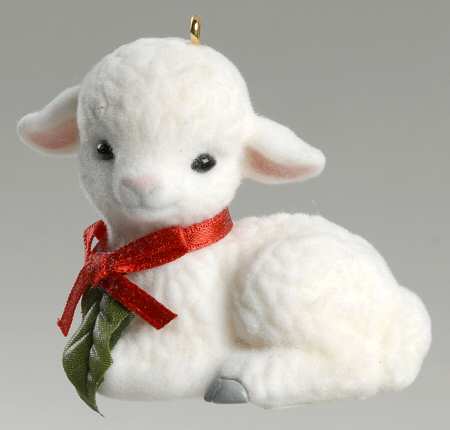 1991 Hallmark Christmas Ornaments Cuddly Lamb - Boxed
