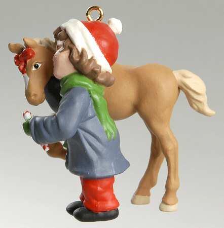 1991 Hallmark Christmas Ornaments Sweet Talk-Girl With Horse - Boxed
