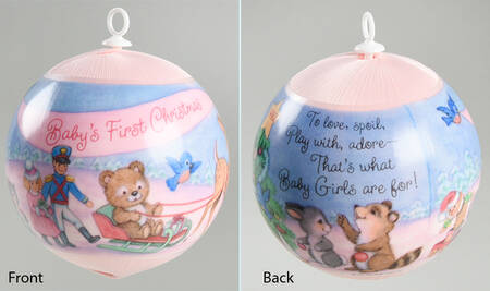 1992 Hallmark Christmas Ornaments Baby's First Christmas-Girl - Boxed