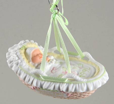 1992 Hallmark Christmas Ornaments Baby 1st Christmas-Cradle - Boxed