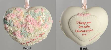 1992 Hallmark Christmas Ornaments For The One I Love - Boxed